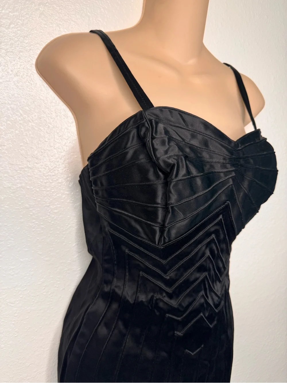50s Vintage Bombshell Black Satin Alix of Miami One Pc Swimsuit SLIMMING M/L - Picture 6 of 13